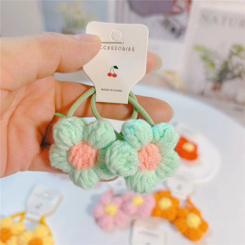 20g Weight Hair Tie Hair Accessories Type 1 Piece Quantity Street Occasion yarn Material Flower Pattern Women'S Gender Classic Style Style Classic Style Flower Yarn Hair Tie 3