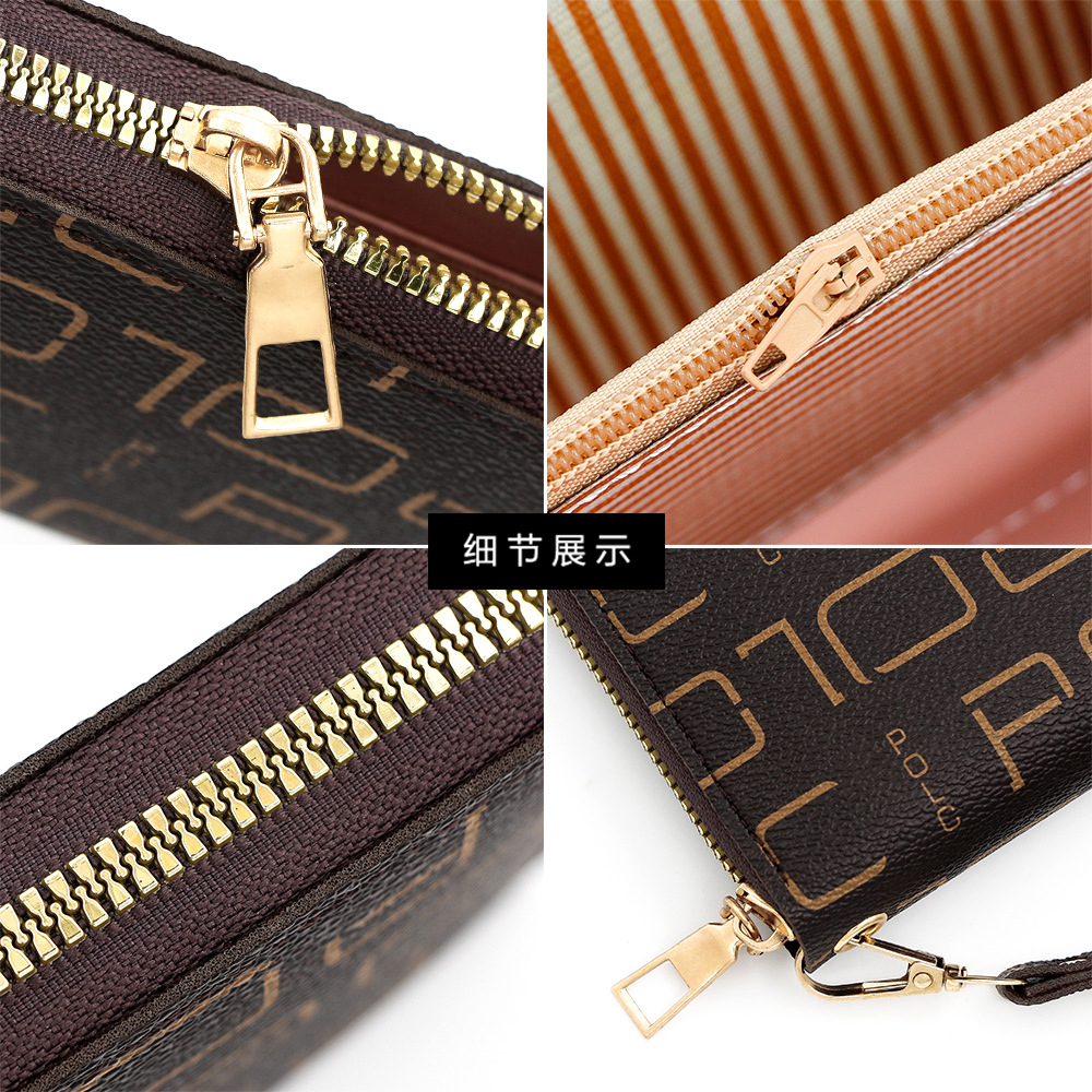 Nueva billetera para mujer, impresión de tendencia, billetera larga para mujer, monedero, embrague, billetera de gran capacidad de cuero de pu