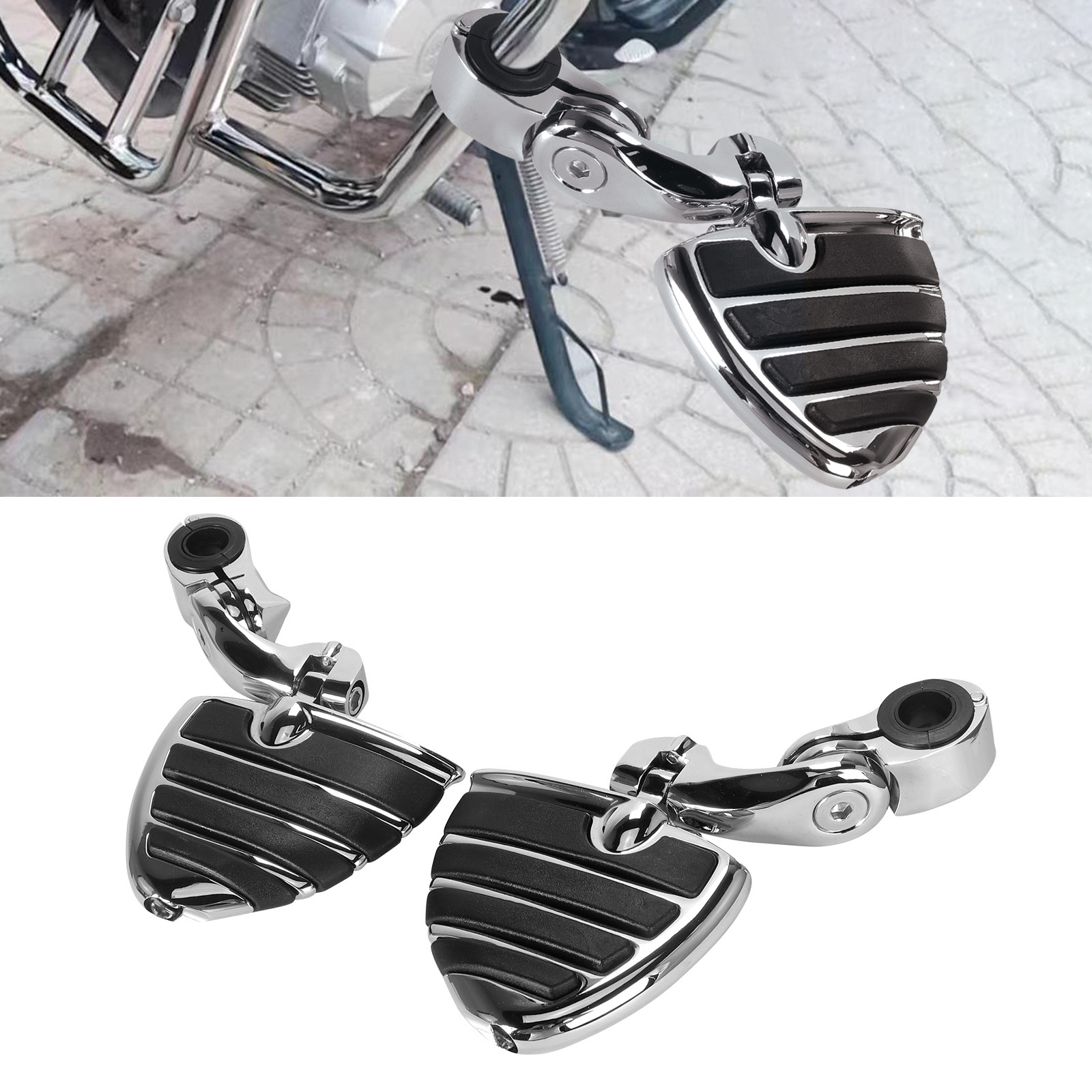 Universal Motorcycle and Electric Vehicle Footrests, Bumper Guard Bars, Rest Footrests, Short Brackets, Harley Indian Accessories