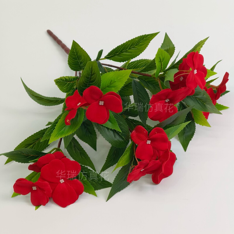 Cross-Border Dropshipping Artificial Flowers Azalea Impatiens Home Decoration Outdoor Courtyard Fence Bonsai Artificial Flowers Photography