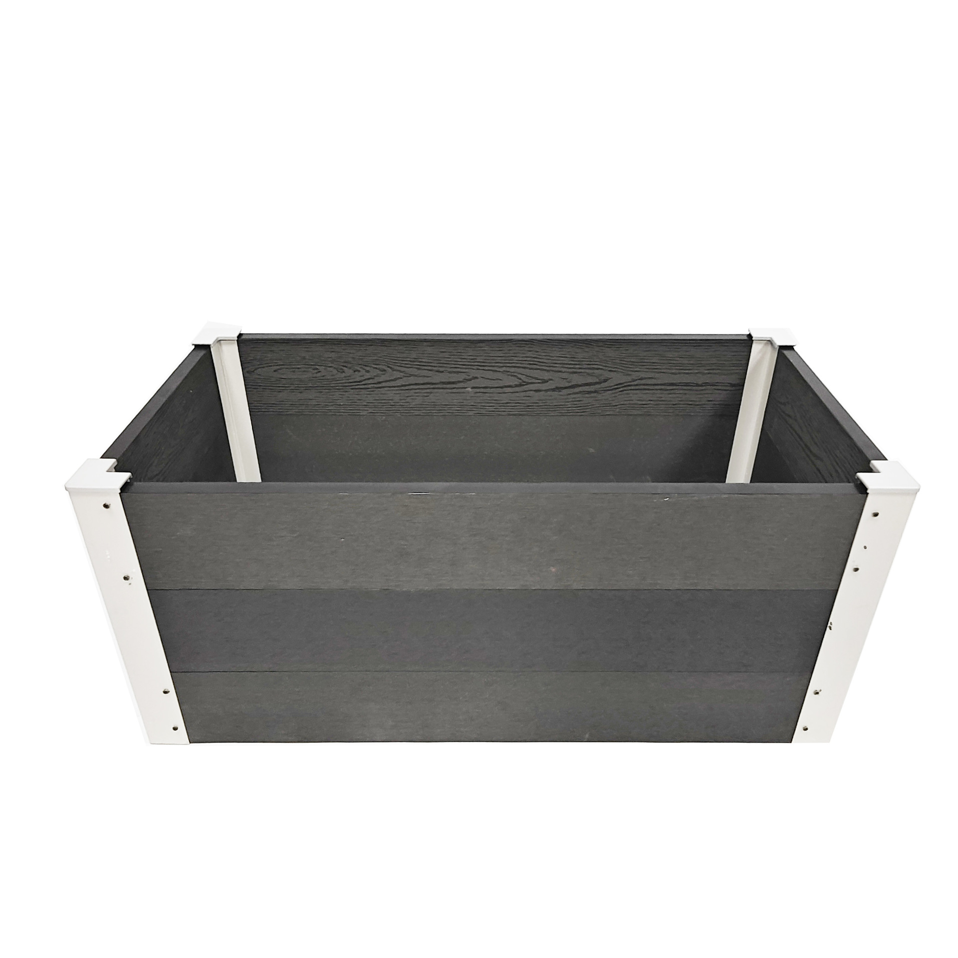 Caja de flores de madera de plástico wpc al aire libre 3D estampado placa de madera de plástico de aluminio esqueleto móvil caja de plantación de madera de plástico anticorrosivo