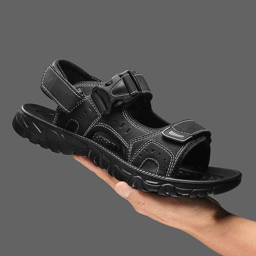 Summer New Men's Casual Velcro Sandals Outdoor Breathable Lightweight Fashion Versatile Beach Sandals