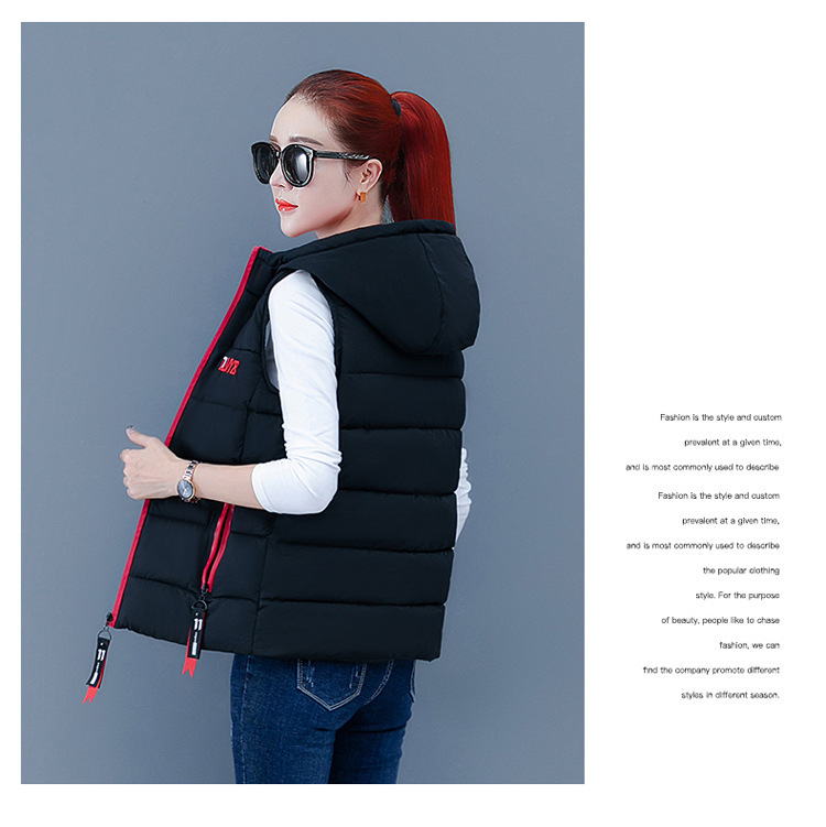 Gilet da donna in cotone, gilet imbottito in cotone, nuovo, caldo, con cappuccio in cotone, alla moda, da donna_voghion.com