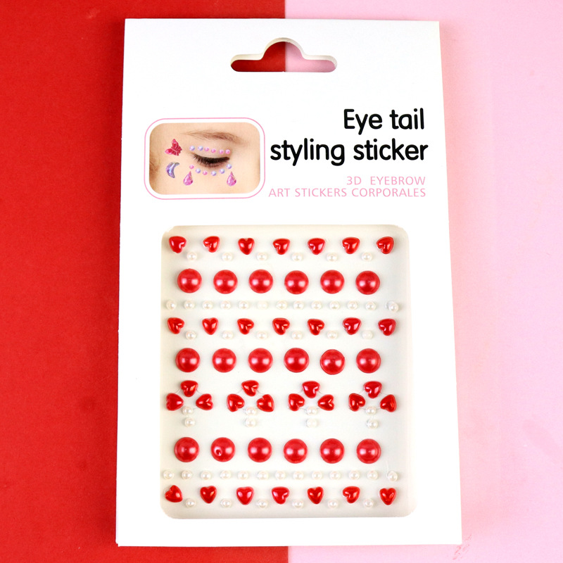 Transfronterizo AB diamantes coloridos joyas de maquillaje de ojos maquillaje facial pegatinas de diamante para niños espectáculo de escenario pegatinas faciales pegatinas de cristal perlas