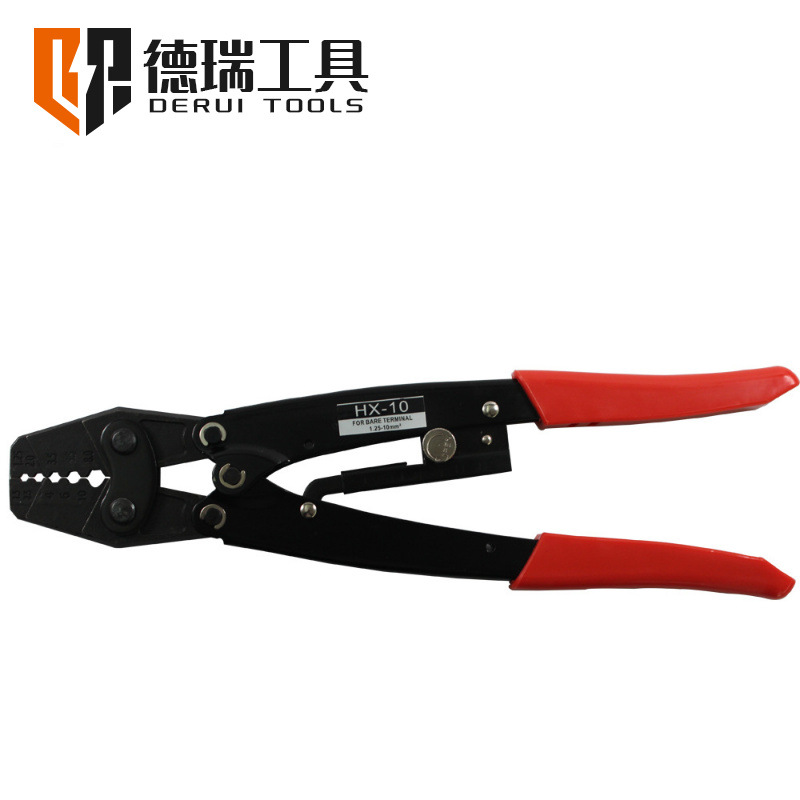 德瑞工具 HX-10 棘轮式端子压接钳省力型 日式绝缘电工专用压线钳