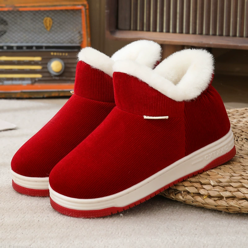 Фабрика прямых продаж зимняя домашняя теплая и бархатная хлопчатобумажная обувь ручной работы утолщение для женщин среднего и пожилого возраста удобная нескользкая обувь