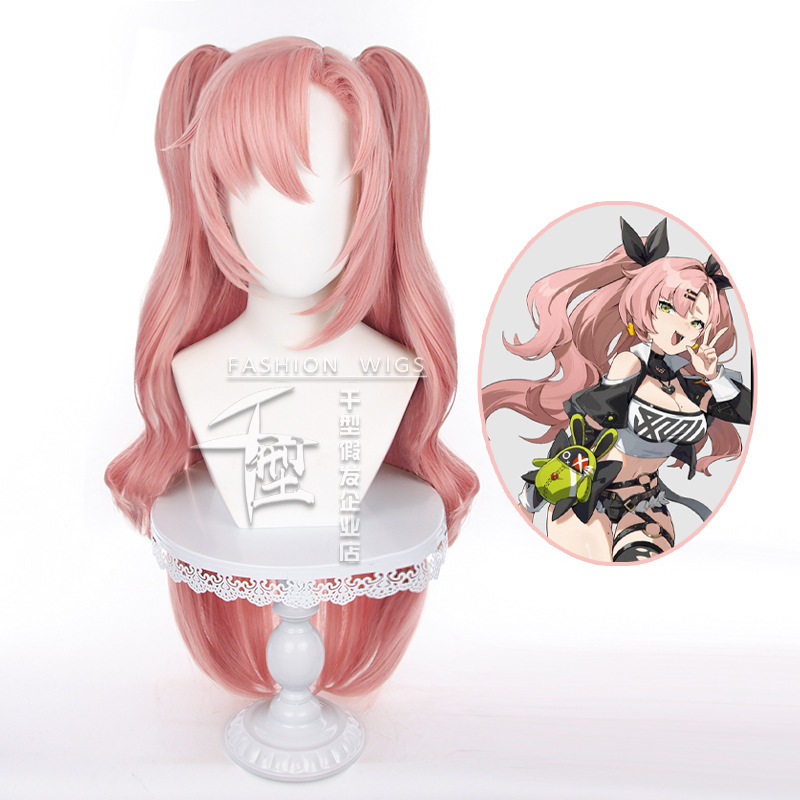 [Thousand Types] Jue District Zero Cunning Rabbit House Nicole Cosplay Wig Tiger Mouth Clip Double Ponytail