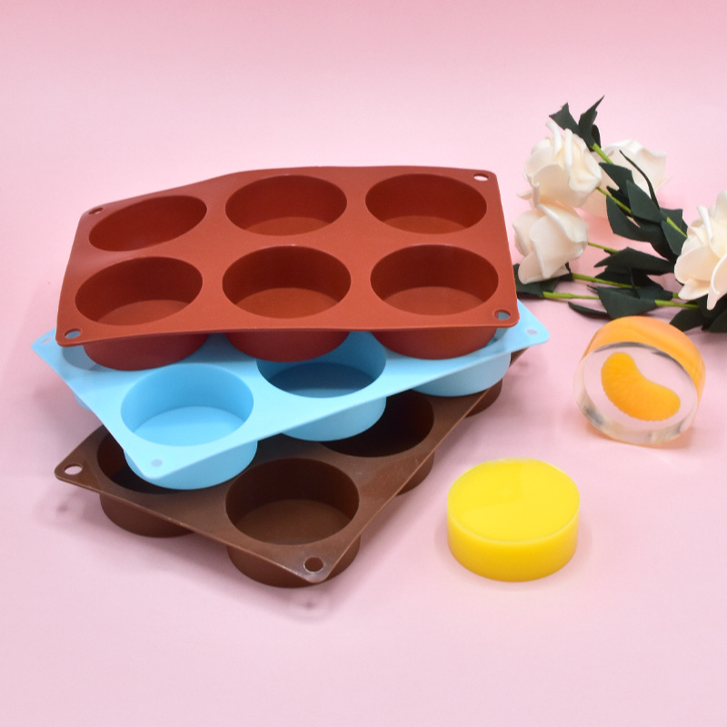 Nuevo 6-pieza cilíndrica molde de pastel de silicona molde de chocolate bricolaje cocina del hogar utensilios para hornear en stock al por mayor