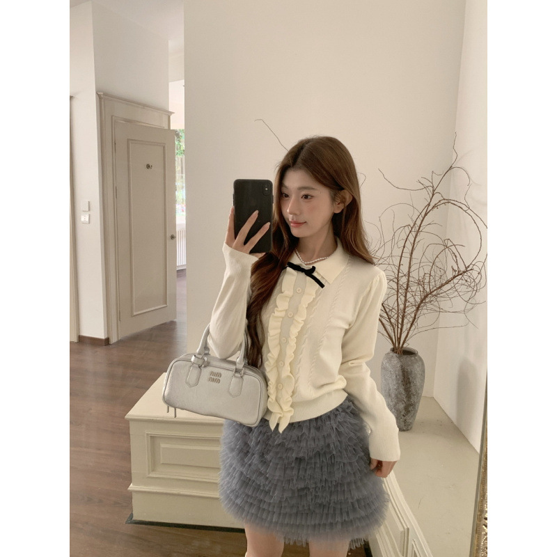Apricot-Colored Mesh Skirt for Women, 2026 Spring/Summer New Style, Slimming A-Line Skirt, High-Waisted Slimming Layered Puffy Short Skirt