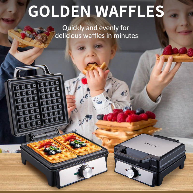 Export Waffle Maker for Home Use, Single-Plate Toaster, Bread Maker, Breakfast Machine Waffle Maker 08025Sokany