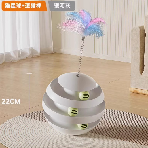 Palo de gato divertido gris claro