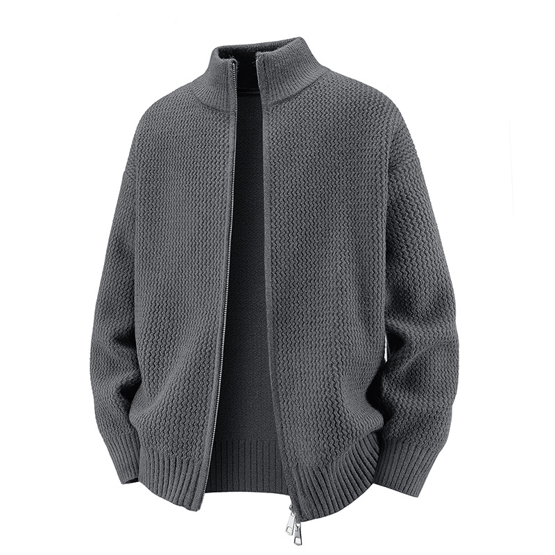 Herren-Cardigan mit Wellenmuster – Oversized-Pullover mit offener Vorderseite, weiche Modalmischung, kuscheliges Winter-Layering-Teil für Casual & Streetwear_voghion.com