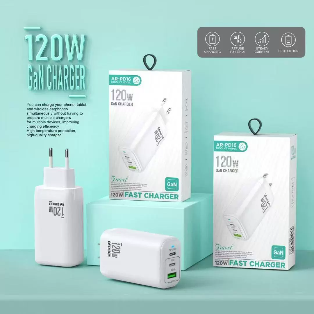 Переходная граница 120W зарядное устройство QC3.0+ двойной Type-C мульти-порт US стандарт, британский стандарт и европейский стандарт зарядное устройство для мобильного телефона
