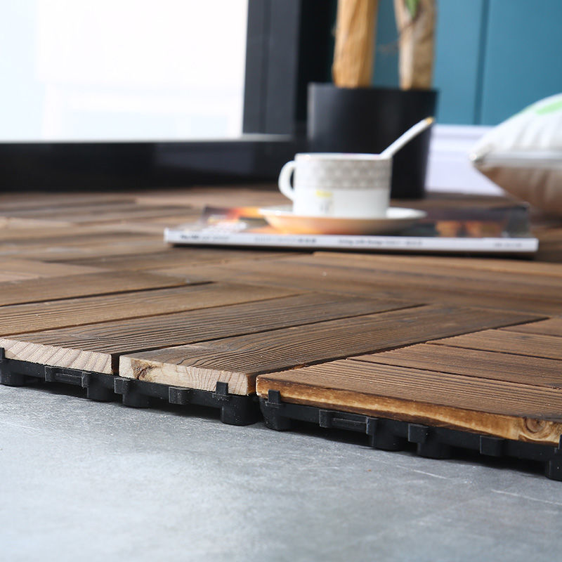防腐木条碳化木地板户外阳台庭院露台DIY木地板防滑拼接地板直销