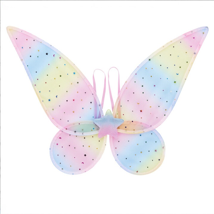 Cross-border 61 holiday party dress up children's adult performance props wings color elf wings manufacturers wholesale