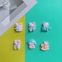 かわいいアニメがトロイの木馬に乗っている猫diyクリームゴム携帯ケースのキーホルダー
