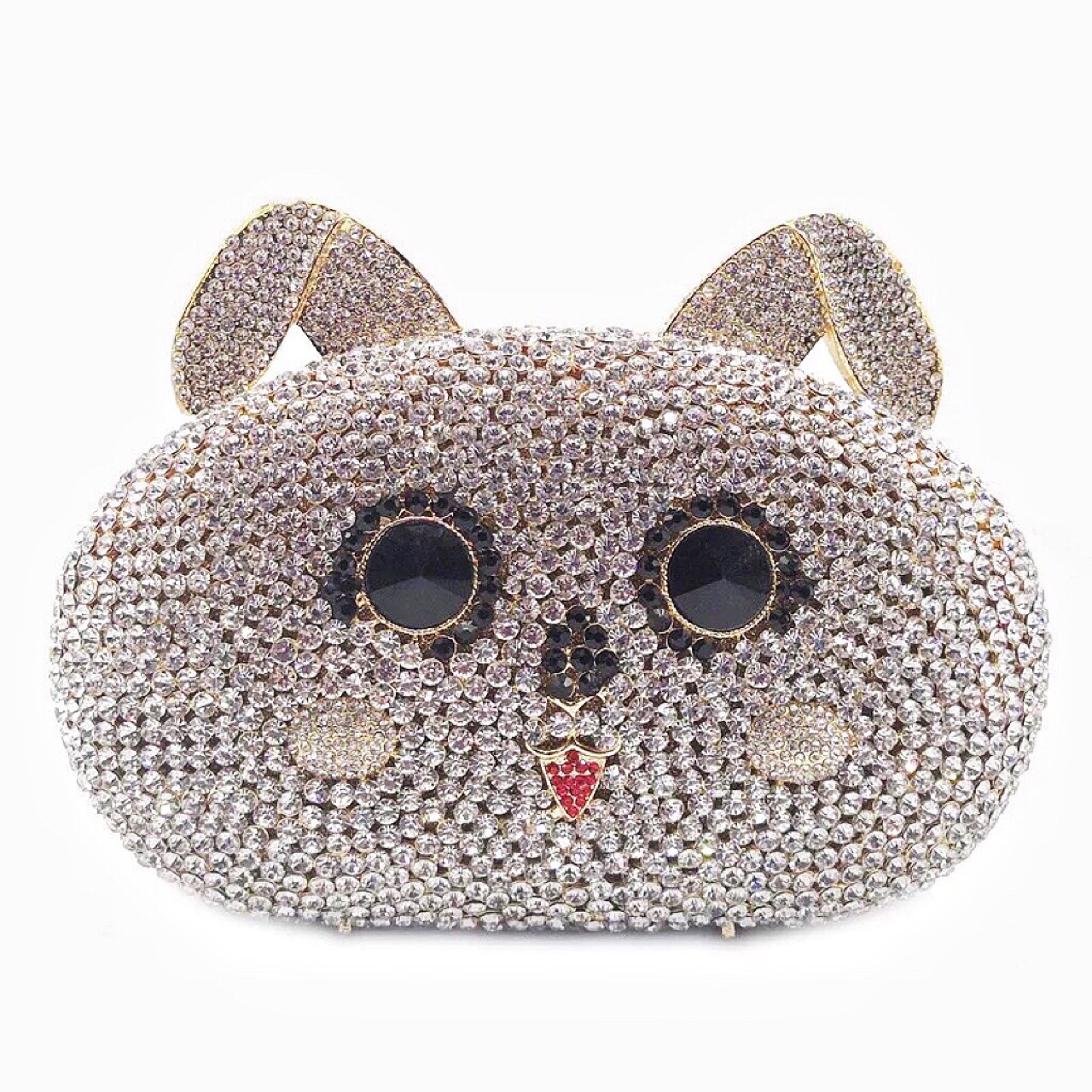 * nuevo animal conejo bolsas de cena de diamantes bolsas de metal hueco bolsas de mujer bolsas de mano europeas y americanas bolsas de conejo