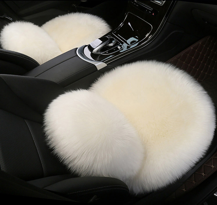Car Winter Cushion Plush Cushion Three-piece Set Thickened Warm Fur Non-slip Integrated General Motors Cushion