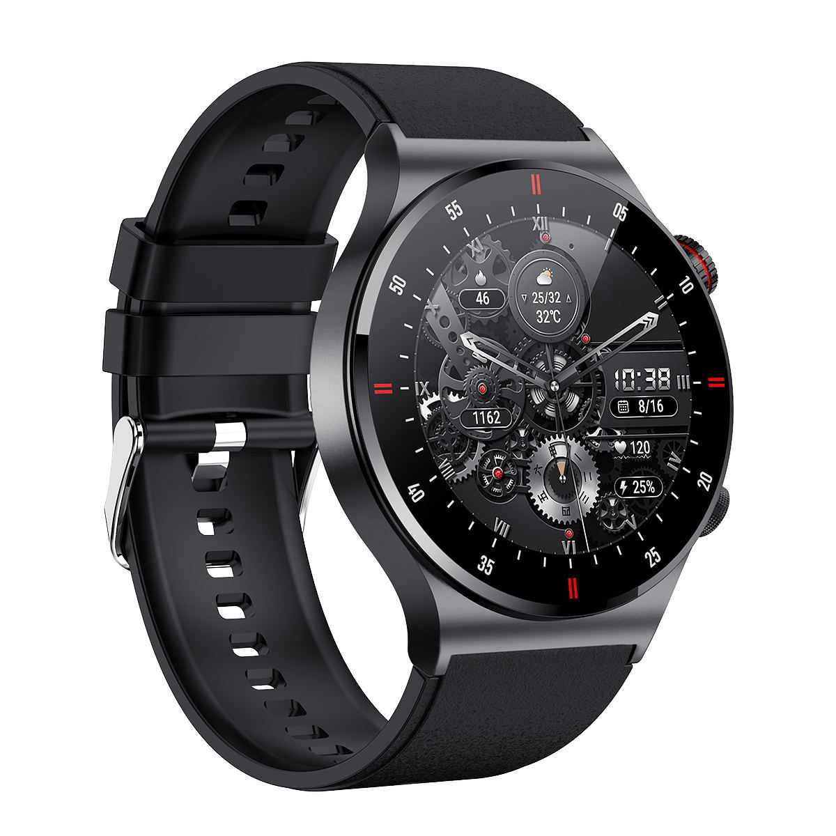 Nueva QW33 reloj inteligente ritmo cardíaco presión arterial oxígeno música control foto paso conteo Bluetooth llamada reloj inteligente