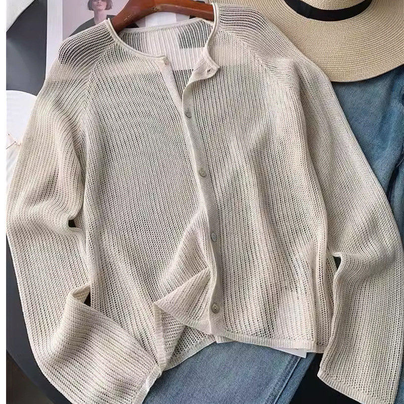 Women's Cardigan Long Sleeve Blouses Vacation Solid Color display picture 3