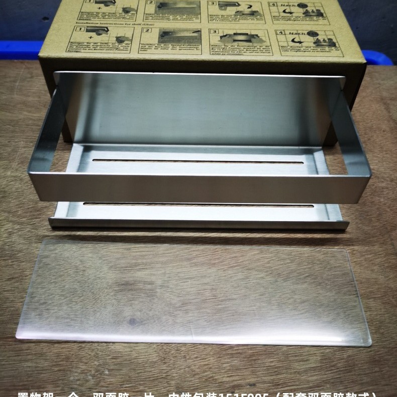 Estante de pared transfronterizo Estante de baño sin perforación 304 Estante de almacenamiento y acabado de ducha de baño de acero inoxidable