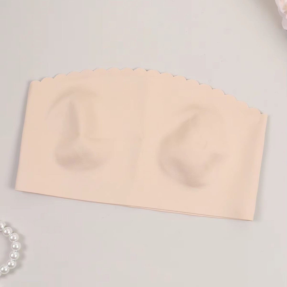 Bra de mujer sin cinturón de hombro sin forro sin costura Bra transpirable cómodo para limpiar el pecho diseño antideslizante sin marcas de seda de hielo mujer