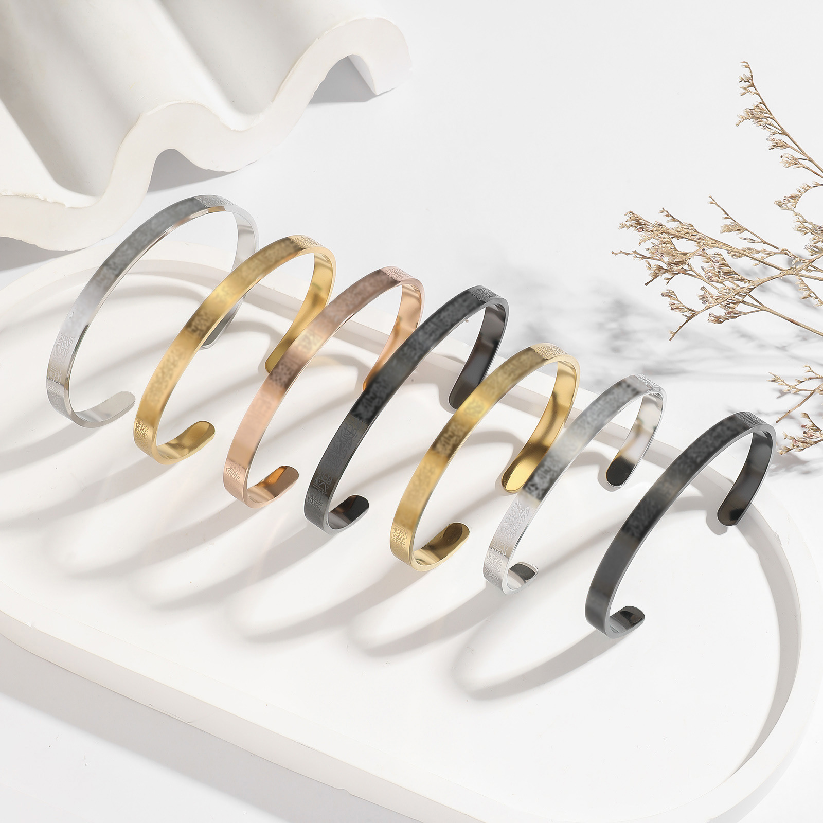 Fashionable double-sided adjustable bracelet stainless steel for…