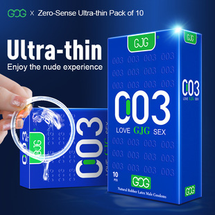 Condoms 10Pcs Foreign Trade Export 003 Condoms Adult Products Manufacturer Ultra-Thin Design
