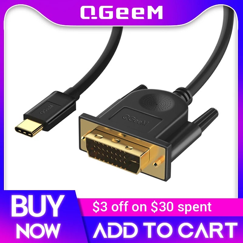 USB Type C to DVI adapter 1080P60Hz HD video cable C to DVI mobile phone computer cable