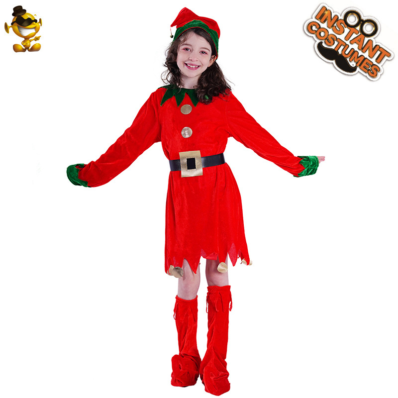 Fiesta disfraz fiesta disfraz Verde Navidad niño niña Rojo Navidad vestido mascarada