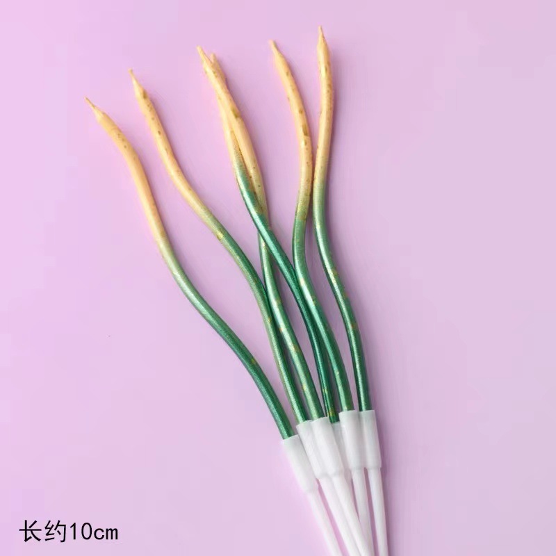 Decoración de pastel horneado Twist Twist Red Red Color Champagne Dorado Dorado Plata Plug-in Cumpleaños Velas