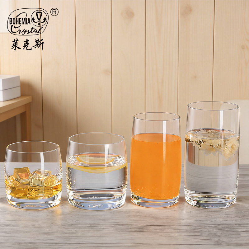 Vaso de cristal sin plomo importado de la República Checa, de gran capacidad, para jugo, leche, taza de té verde personalizada para el hogar, venta al por mayor de bebidas, personalización.