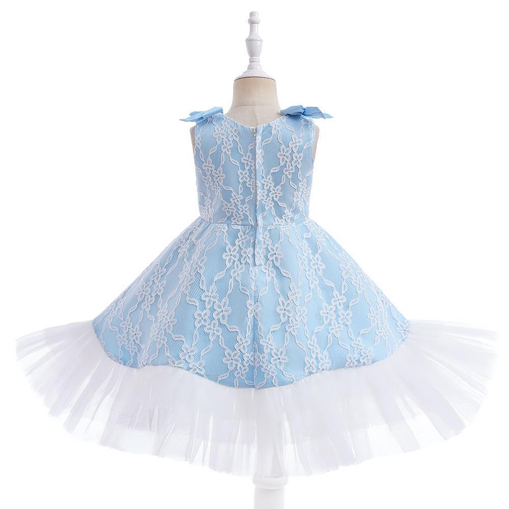 Vestido infantil de Amazon, vestido de princesa, falda tutú con empalme de encaje, vestido para actuación de piano y cumpleaños, vestido infantil europeo y americano
