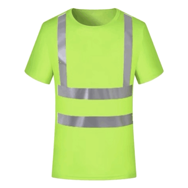 Seguridad en el sitio de construcción, tiras reflectantes, cuello redondo de verano, herramientas de manga corta, ropa de trabajo, camiseta de secado rápido, logotipo personalizado