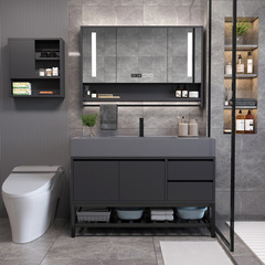 岩板智能浴室櫃組合納米岩石一體盆現代簡約衛生間洗手台洗臉盆櫃