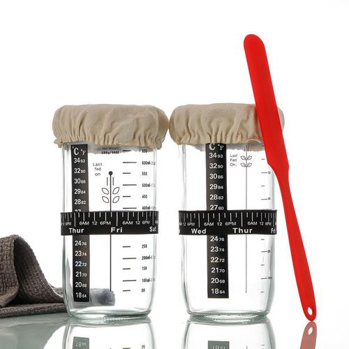 Best-selling 24oz sourdough fermentation glass jar bread fermentation tank dough baking supplies with temperature gauge and lid