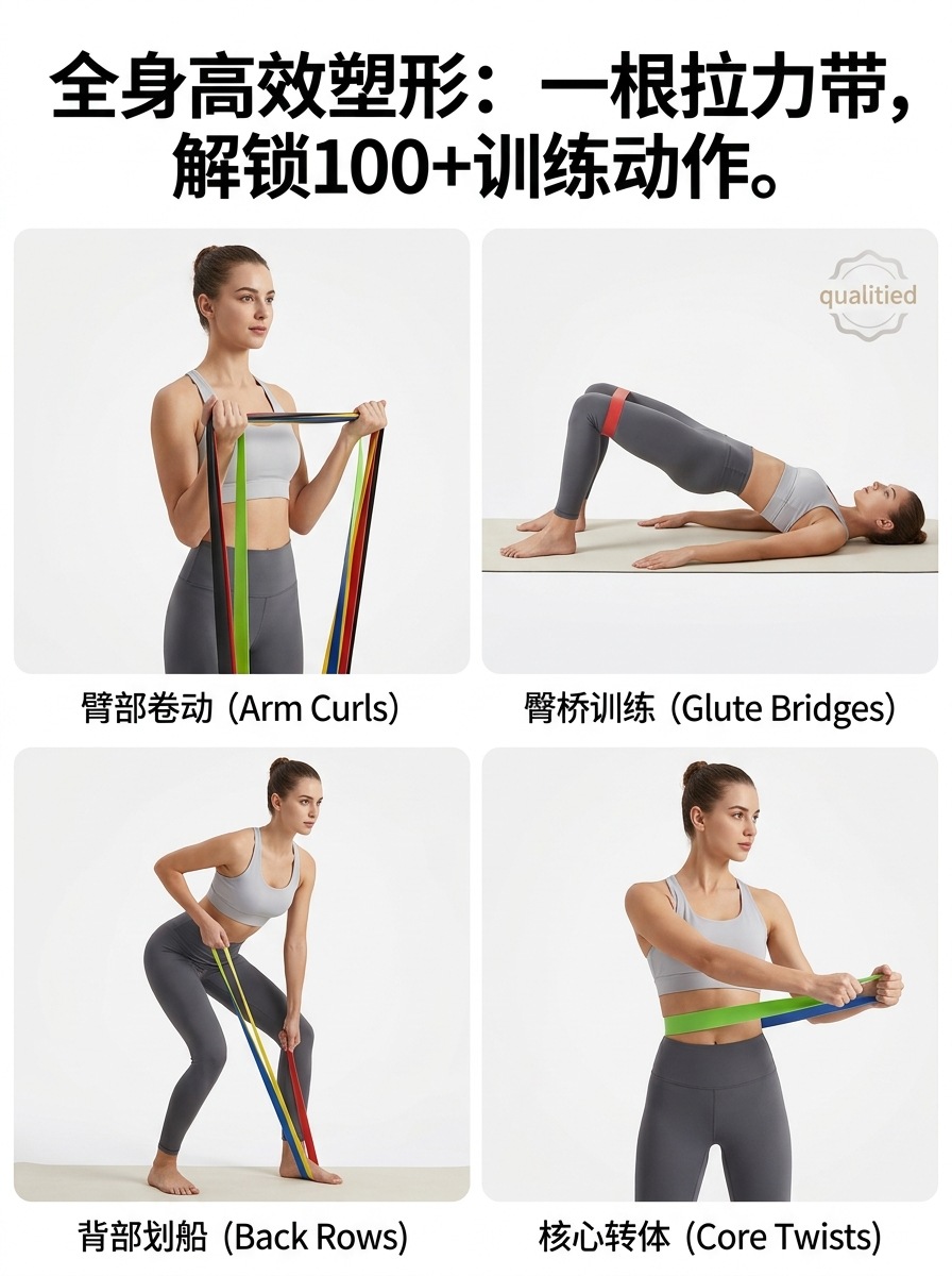 Vorrätig Grenzüberschreitender Squat Booty Pilates Widerstandsband Stretch Bewegung Trainingsband Fitness Widerstandsband für zu Hause
