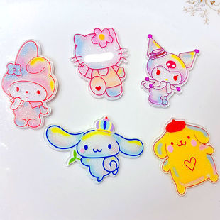 Acrylic large patch cartoon colorful gradient Sanrio refrigerator accessories hair clip accessories DIY headdress hair accessories