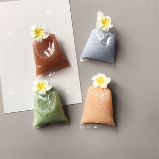 Simulation Thailand Exotic Style Creative Small Flower Thai Style Bagged Milk Tea Refrigerator Sticker Home Decoration Three-dimensional Magnetic Sticker