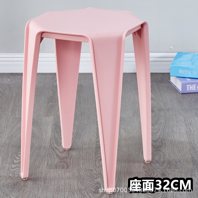 핑크 가득 찬 플라스틱 사각형 의자 좌석 32CM