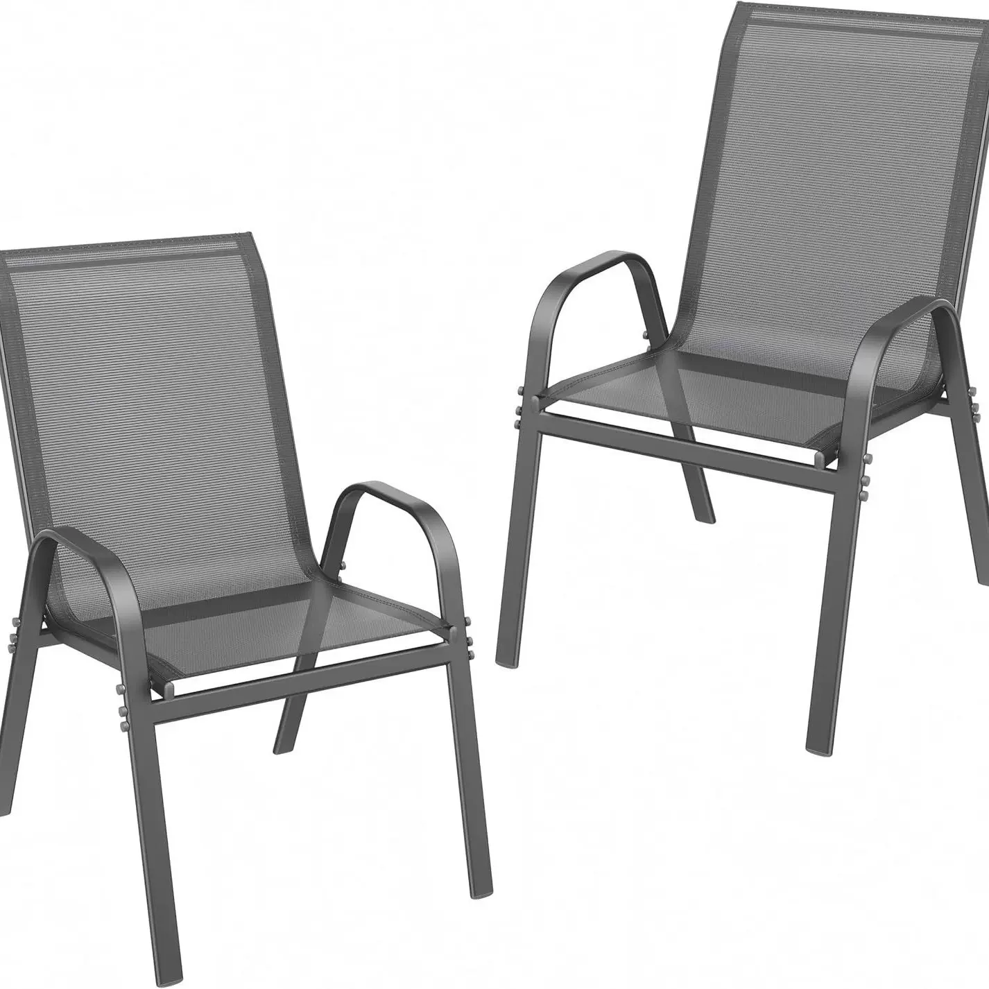 现货户外家具庭院椅阳台椅休闲金属椅特斯林家用椅KD拆装堆高椅