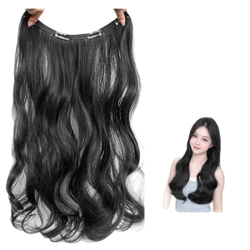 Peruca de cabello ultraligera y delgada con cabello rizado largo para aumentar la cantidad de cabello en la parte superior de la cabeza, artefacto mágico suelto tipo pieza invisible sin marcas