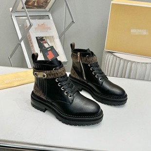 2024 MK�ﶬ�¿���Ƥƴɫ���ٿ�ϵ����׶�ѥ�R��ѥankle boots