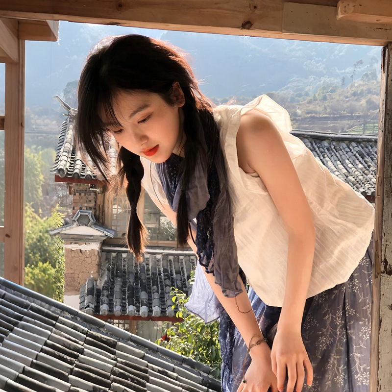 云南旅游腰果花薄款复古文艺棉麻围巾女褶皱丝巾系脖长条披肩纱巾|undefined