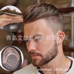 BOND メッシュレース + PU + モノラルネット工場貿易輸出直販全手織りメンズウィッグ再発行ブロック