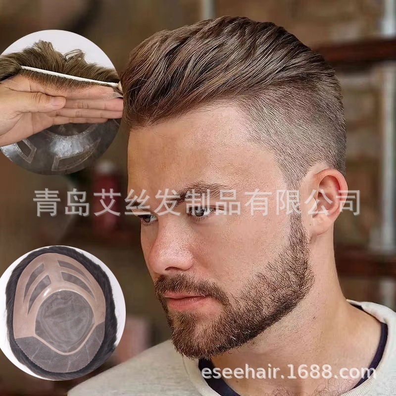 BOND メッシュレース + PU + モノラルネット工場貿易輸出直販全手織りメンズウィッグ再発行ブロック|undefined