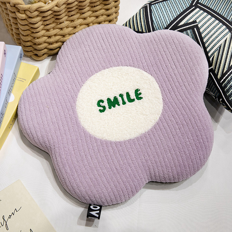 Ins creativo nórdico sonriente flor de memoria almohada de algodón almohada de peluche dormitorio hogar regalo almohada desmontable y lavable