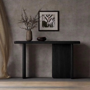 All Solid Wood Entrance Console Table Against the Wall, Ultra-Narrow Creative Entrance Table, Light Luxury Living Room, Antique Style Table for Home Use