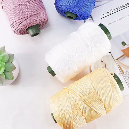 Lightweight Ice Silk Thread, Thick Ice Silk Thread, Hollow Thread, Summer Sun Hat Hand-Braided DIY Crochet Bag Cushion Weaving Thread Wholesale