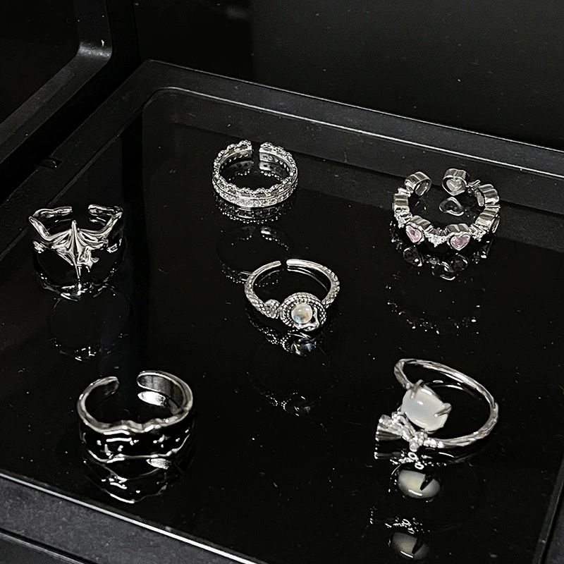 Брендовый маленький дизайн zirconium, кольцо одного размера для девушки, тренд сезона, с камнем, на указательном пальце